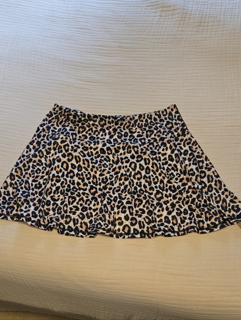 Women's Leopard Print Skort in Beige and Black